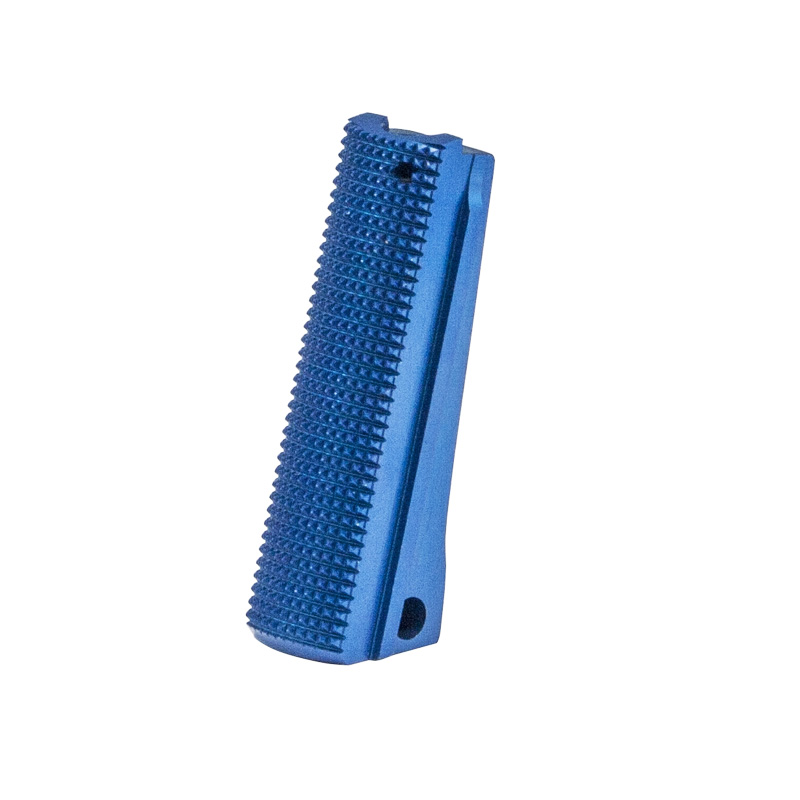 1911 Alloy Mainspring Housing - Government, Checkered, Blue – Fusion Firearms