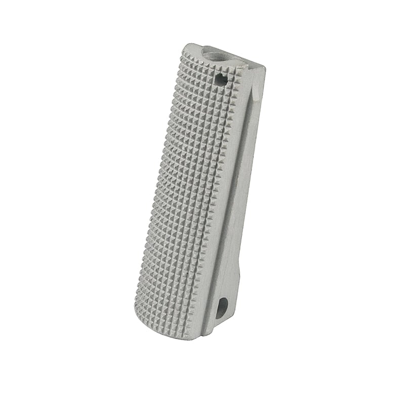 1911 Alloy Mainspring Housing - Government, Checkered, Silver – Fusion Firearms