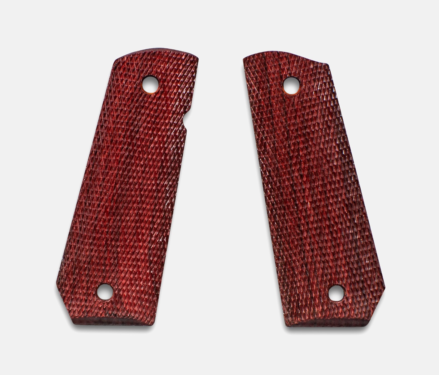 1911 Full Size Grips, Red Cocobolo, Checkered, Carry Cut, Thin – Fusion Firearms
