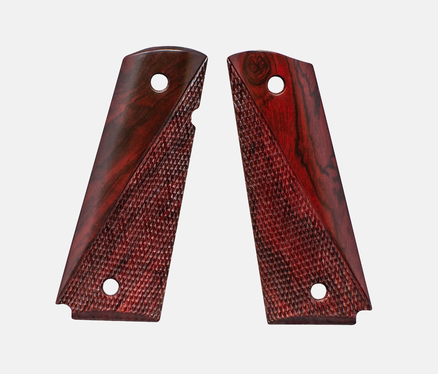 1911 Full Size Grips, Red Cocobolo, Ranger Cut, Beveled Bottom, Thin – Fusion Firearms