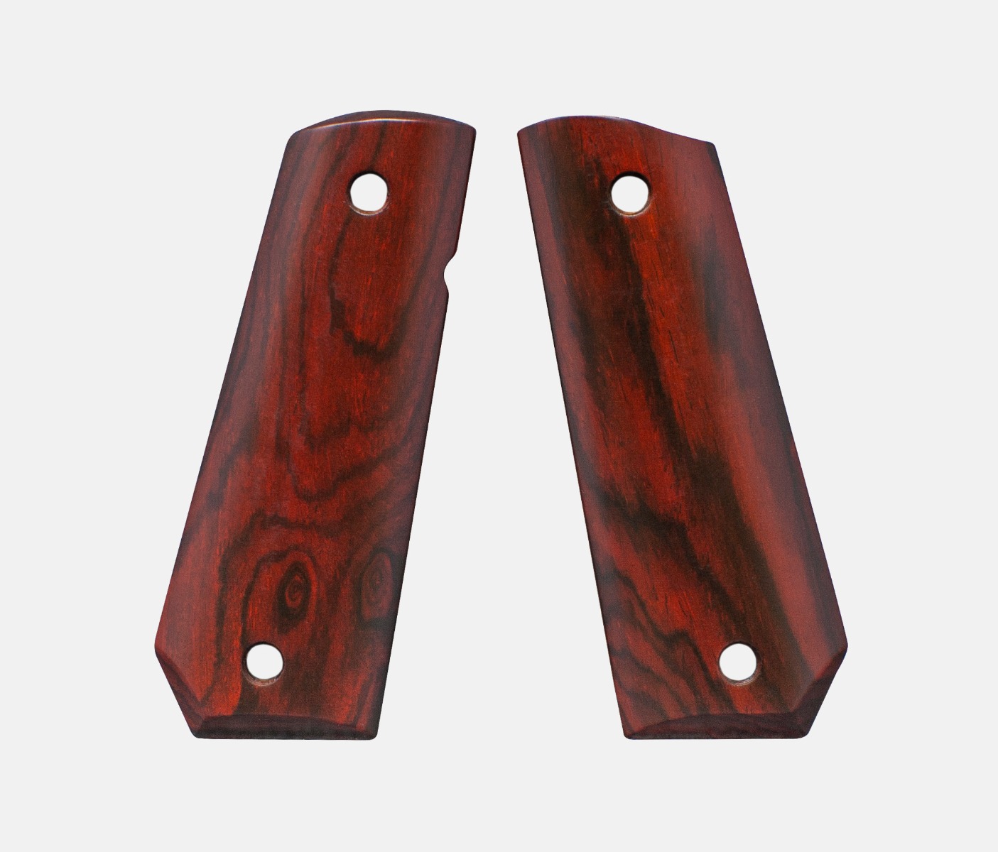 1911 Full Size Grips, Red Cocobolo, Smooth, Carry Cut – Fusion Firearms