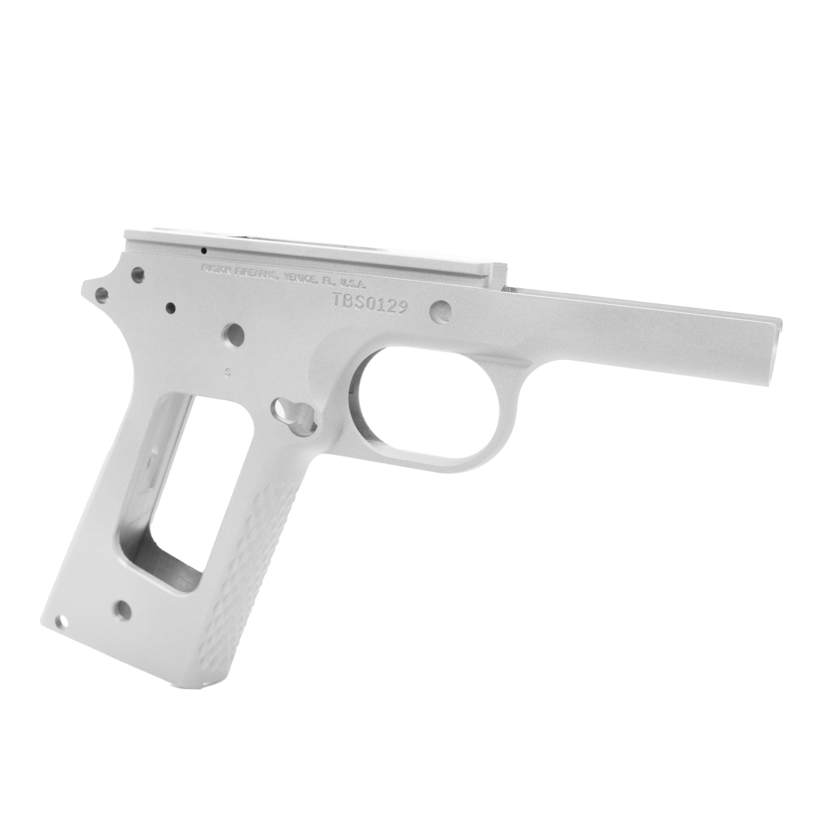 1911 Government Frame - Stainless - Chainlink Front Strap – Fusion Firearms