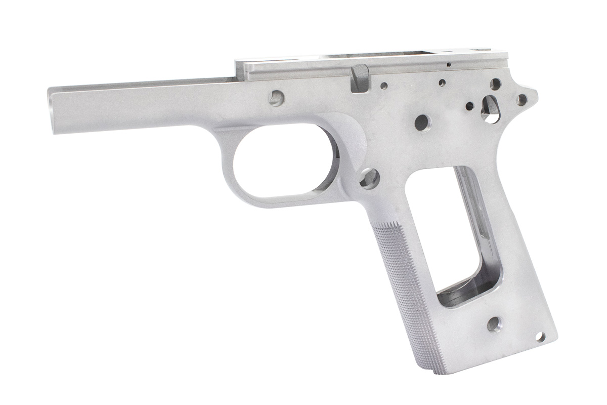 1911 Government Frame - Stainless - Checkered Front Strap – Fusion Firearms — image 2