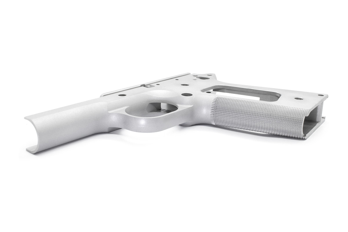 1911 Government Frame - Stainless - Checkered Front Strap – Fusion Firearms — image 3