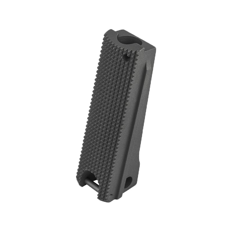 1911 Mainspring Housing - Government, Checkered, Black - Lanyard Loop – Fusion Firearms