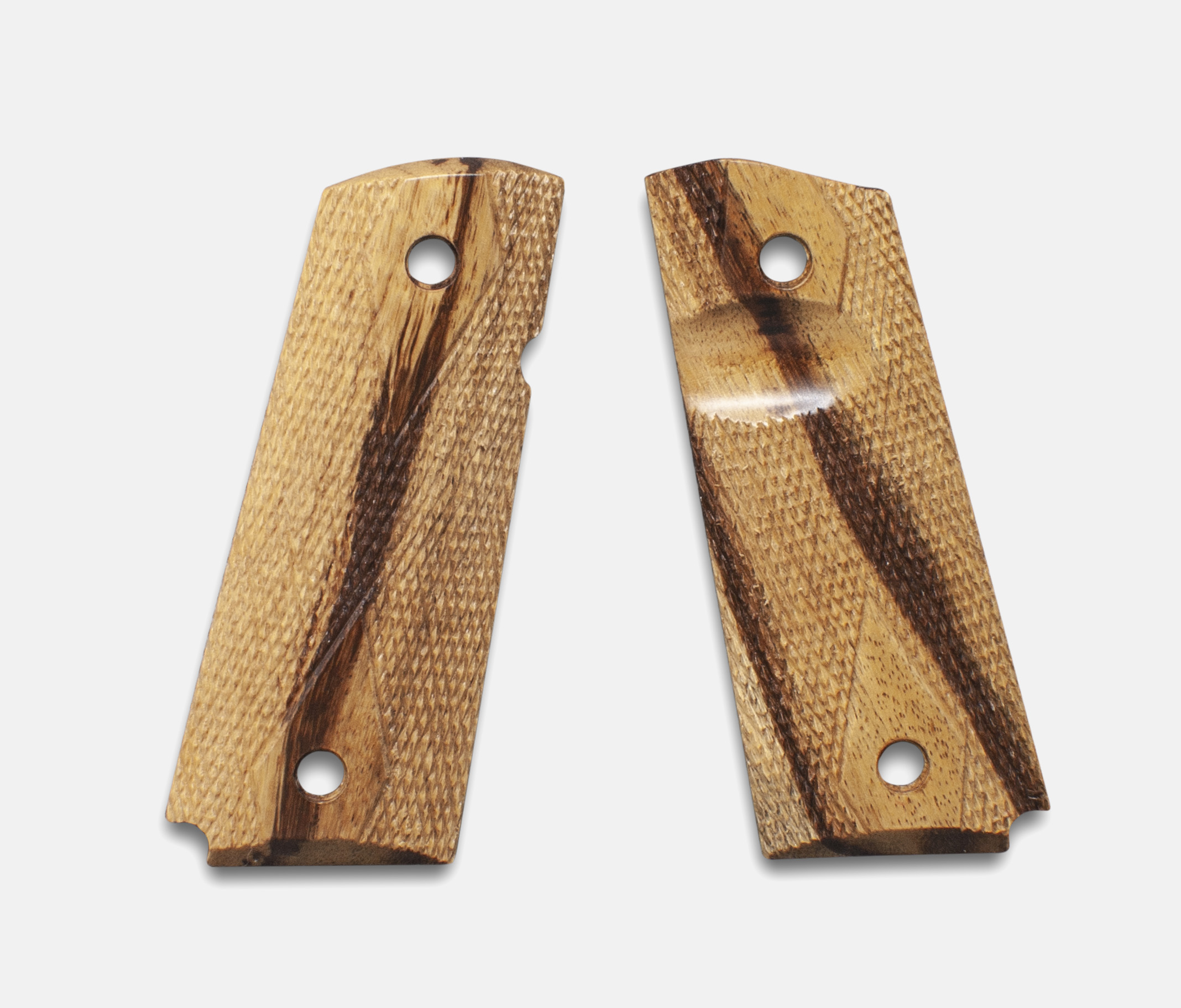 1911 Officer Grips, Inkberry, Double Diamond Checkered, Beveled, Thumb Groove – Fusion Firearms