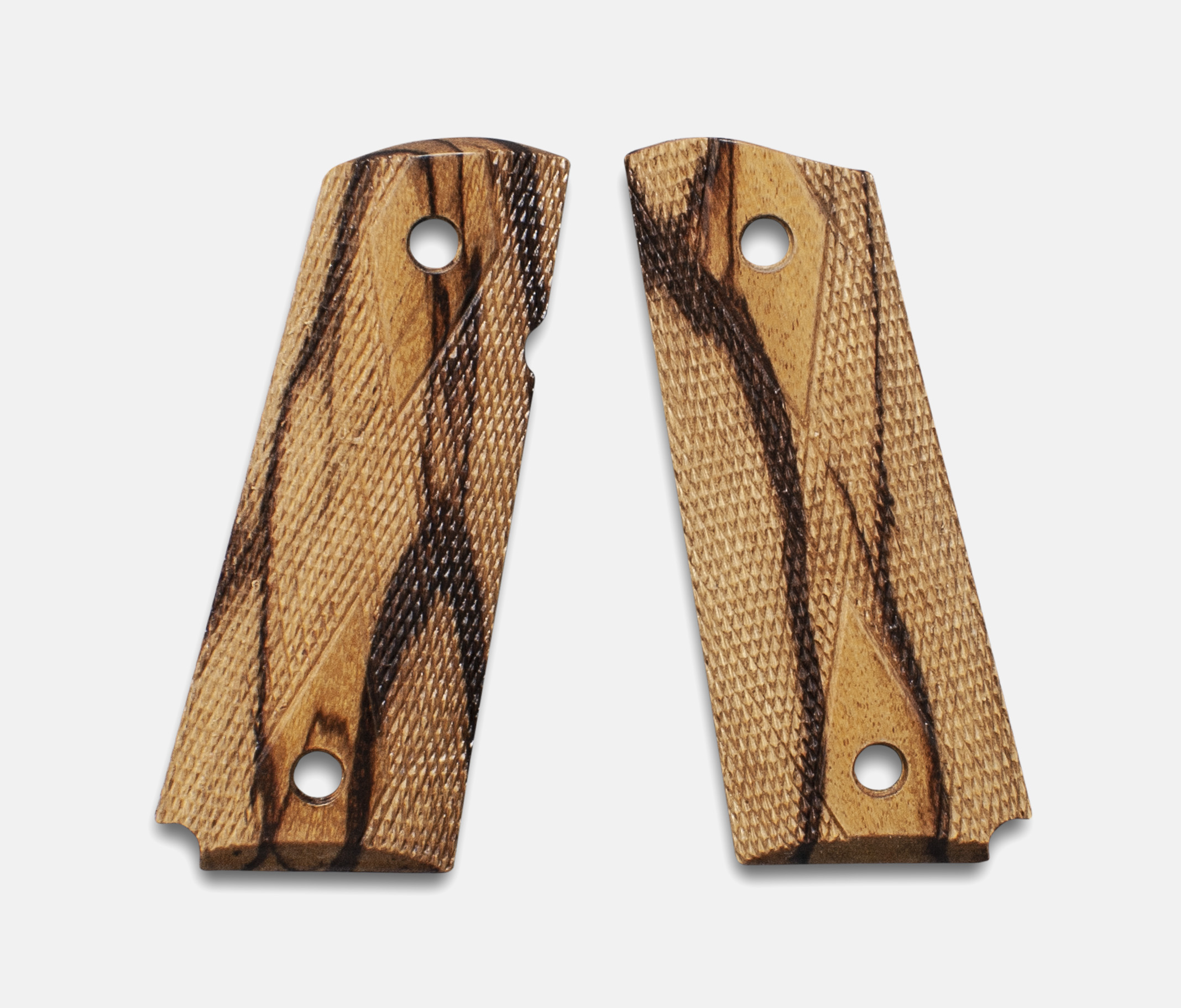 1911 Officer Size Grips, Inkberry, Double Diamond Checkered, Beveled Bottom – Fusion Firearms