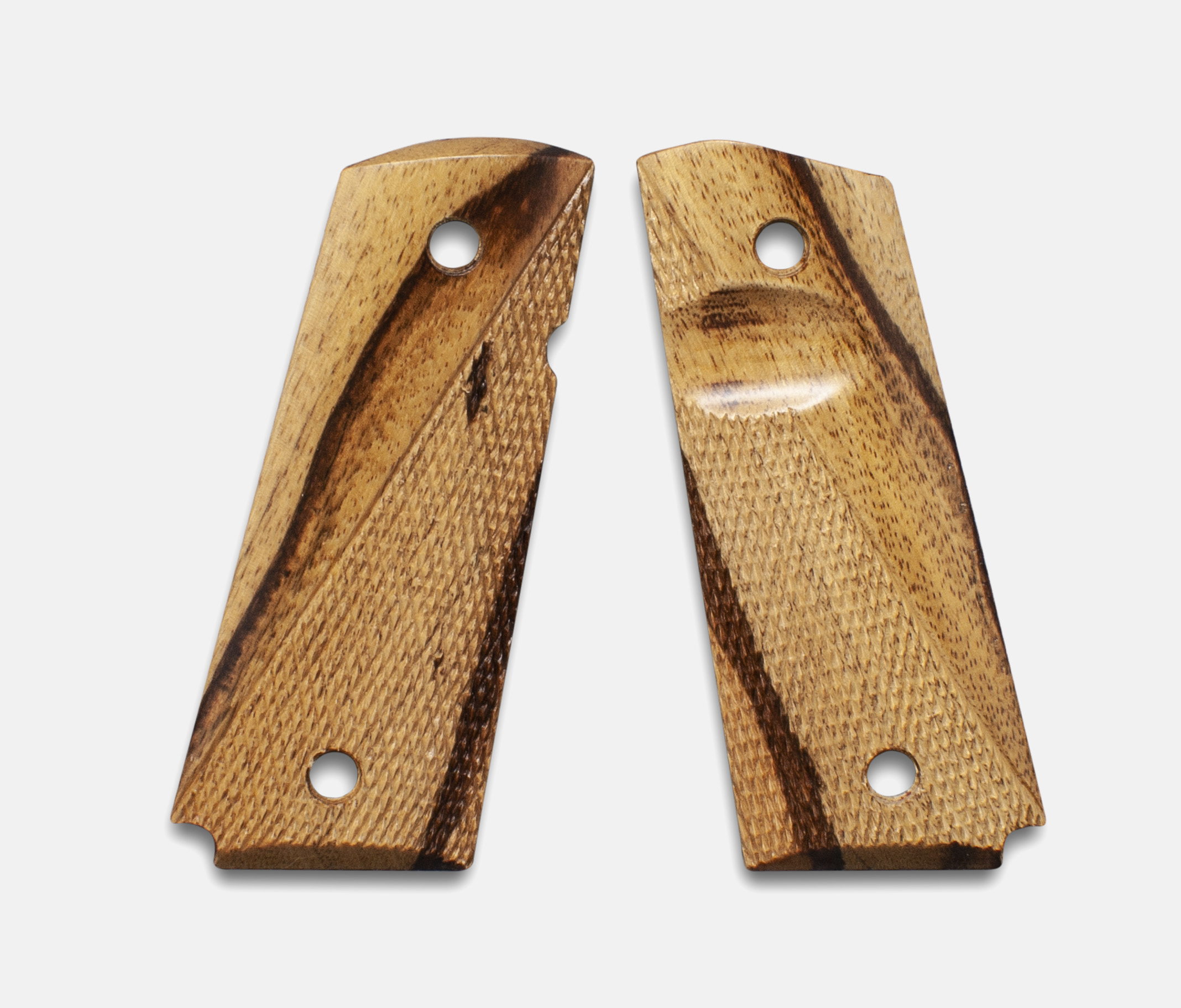 1911 Officer Size Grips, Inkberry, Ranger Cut, Beveled Bottom, Thumb Groove – Fusion Firearms