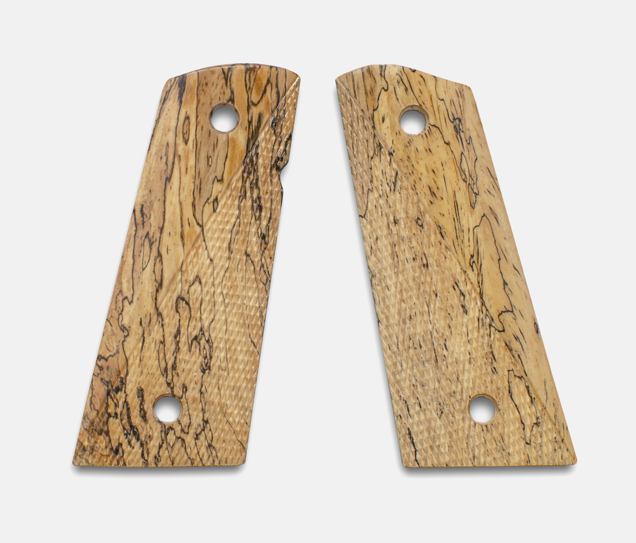 1911 Officer Size Grips, White Cocobolo, Ranger Cut, Mag-Well Bottom – Fusion Firearms