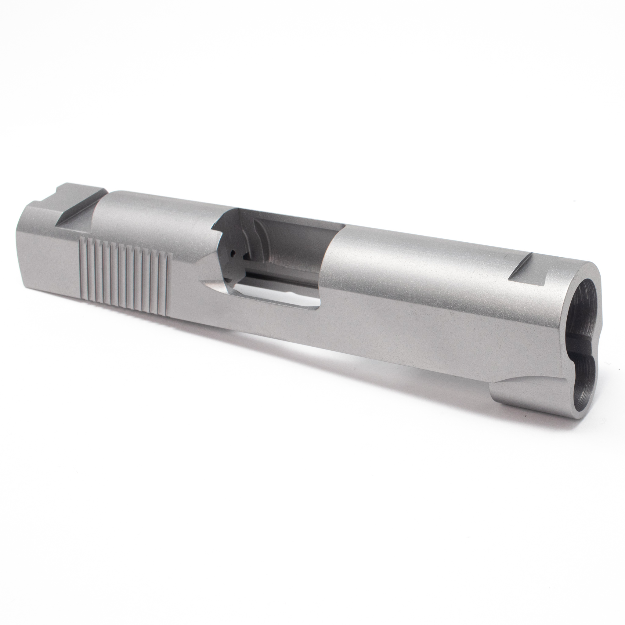 1911 Officer Slide - 45 ACP Carbon Swept Cut/ Thin Rear Serrations/ STD Sight Cuts – Fusion Firearms