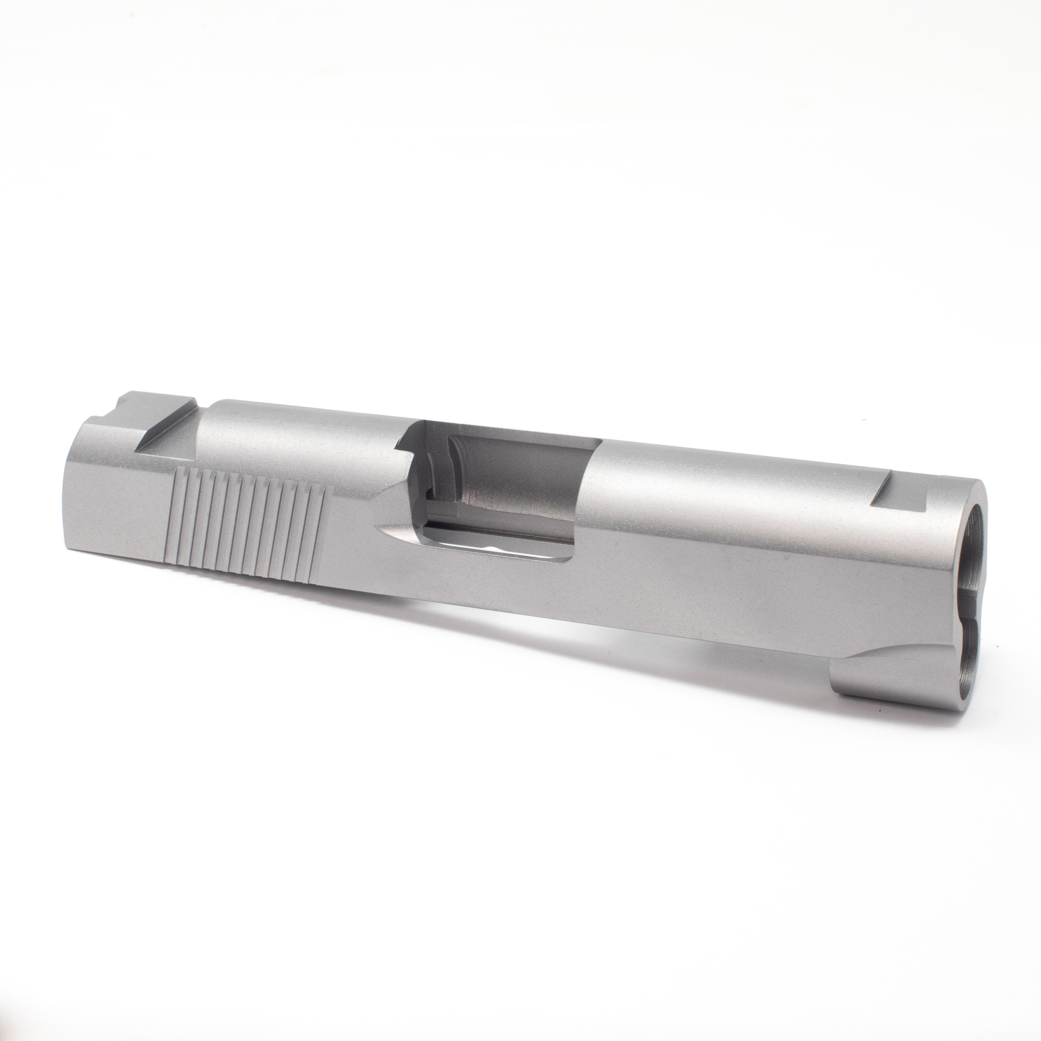 1911 Officer Slide - 45 ACP Carbon Swept Cut/ Thin Rear Serrations/ STD Sight Cuts – Fusion Firearms — image 4