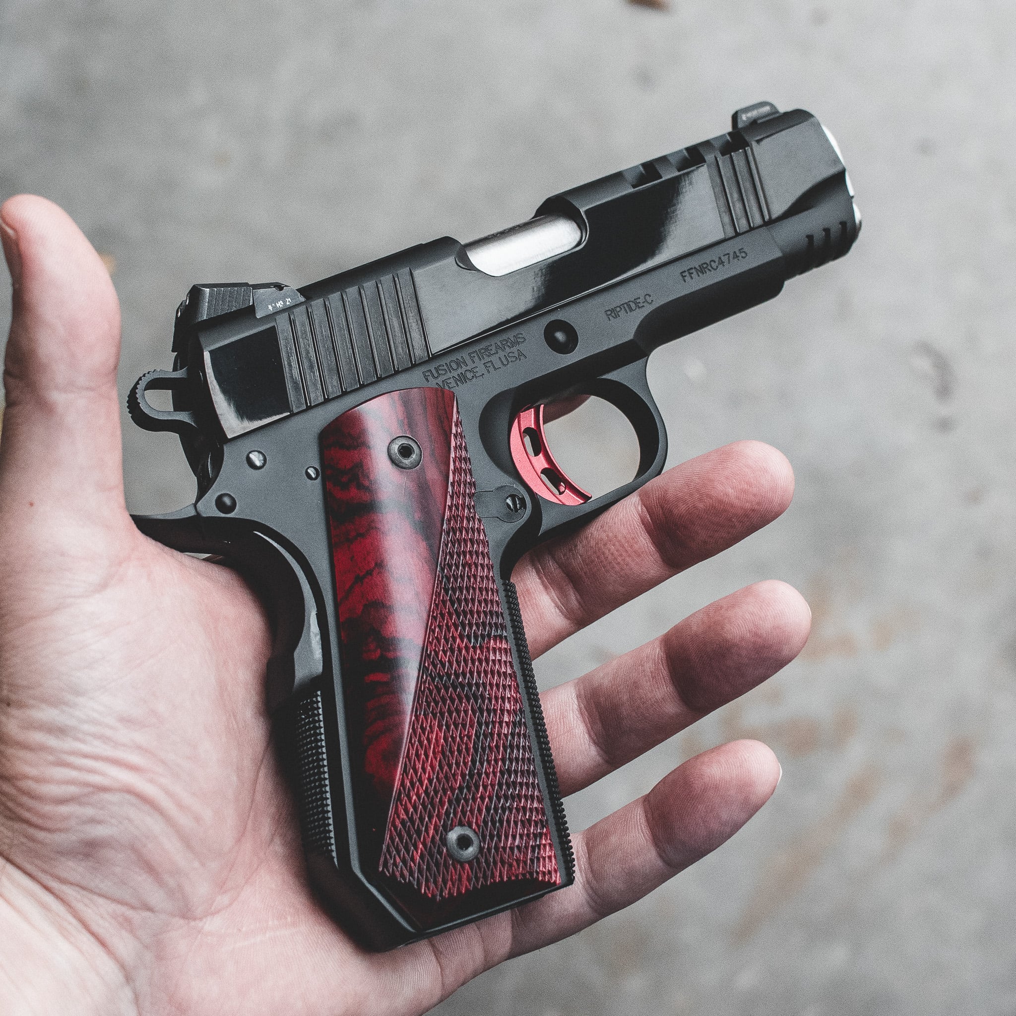 1911 Pistol - (4.25") - Riptide-C Obsidian - 45 ACP – Fusion Firearms