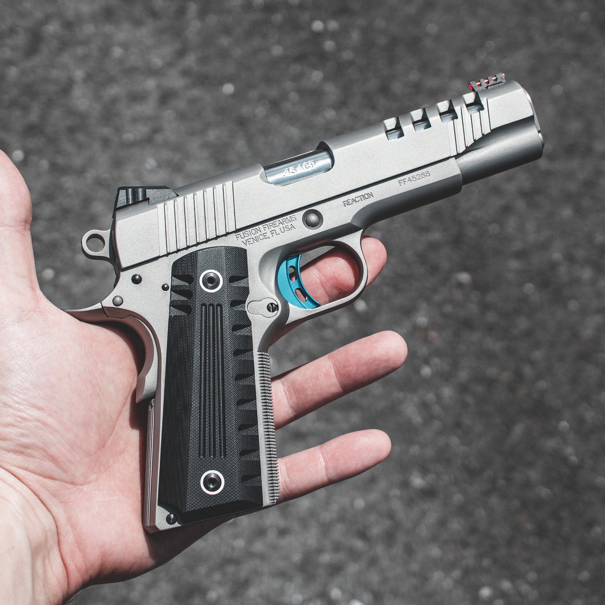 1911 Pistol - 45 ACP  Silver Skyfall  Reaction – Fusion Firearms