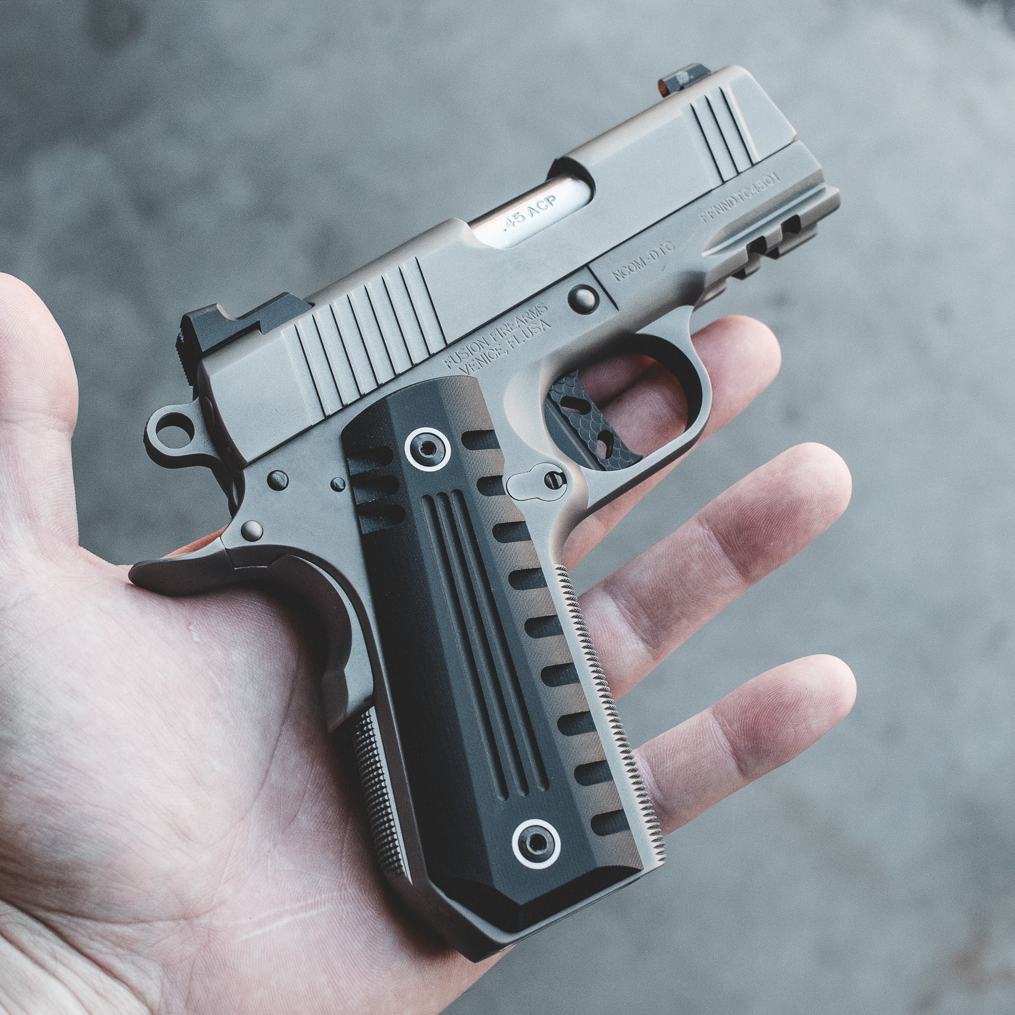 1911 Pistol - "Gunmetal Chrome" NCOM-DTC - 45 ACP – Fusion Firearms