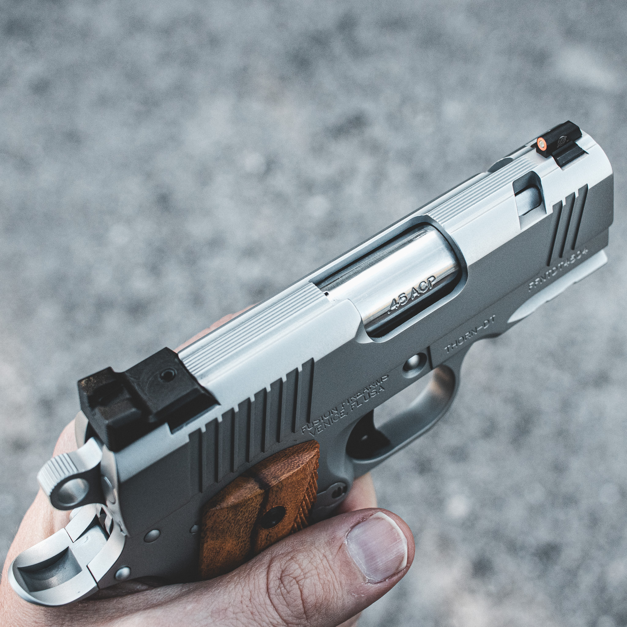 1911 Pistol - "Sky Chrome" Thorn-DT - 45 ACP – Fusion Firearms — image 3