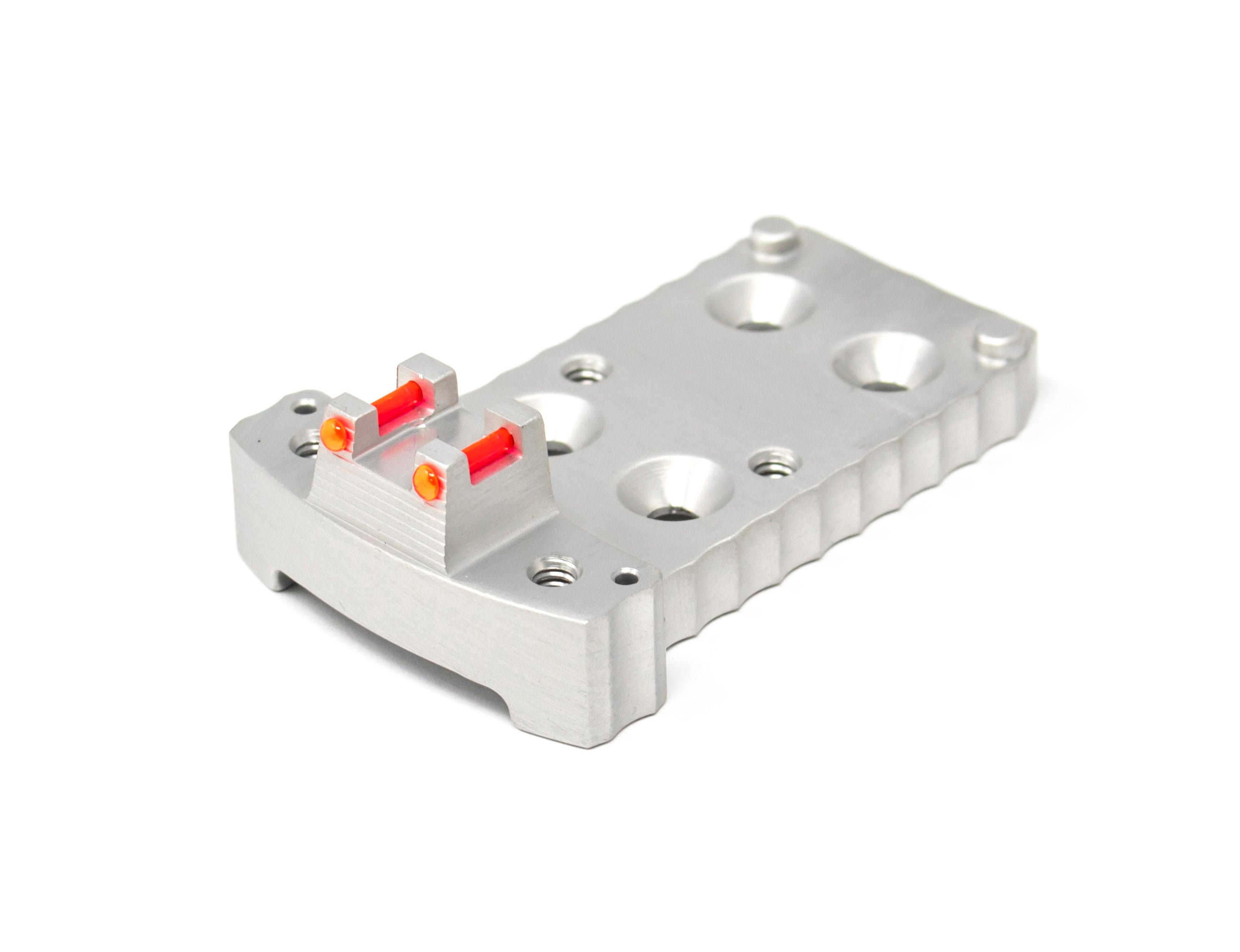 1911 RMR Base Plate (Trijicon Style) -Light-Weight Aluminum -Silver, Fiber Optic – Fusion Firearms