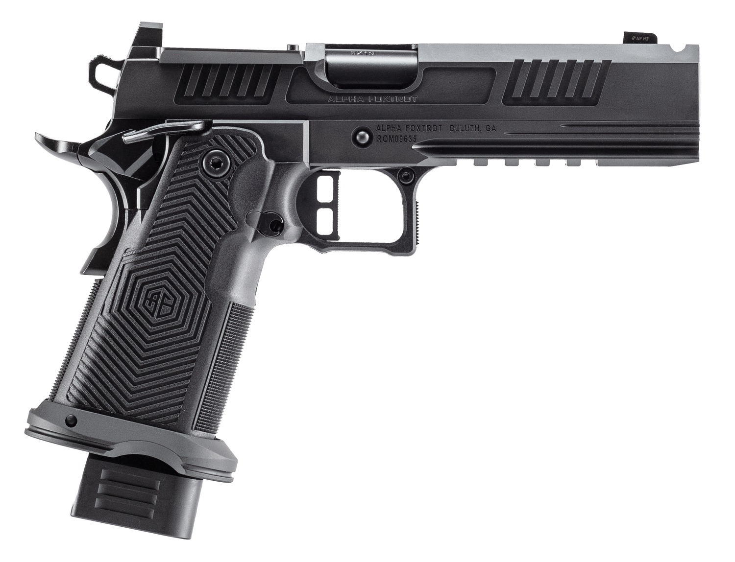 Alpha Foxtrot AF1911-Romulus 9mm 5-inch Ported DLC Black