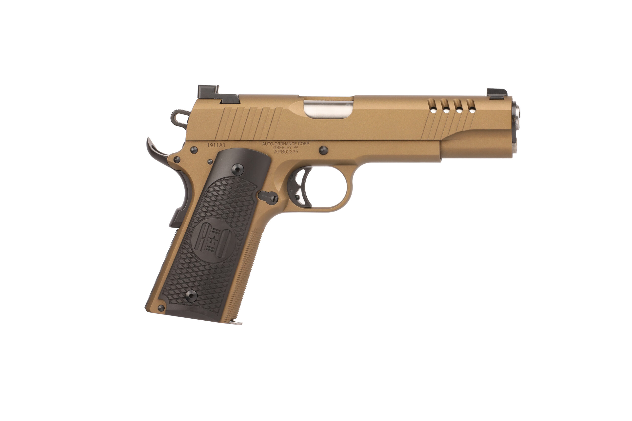 Auto-Ordnance 1911A1 5″ .45 ACP Burnt Bronze, G10 Grips, 7rd