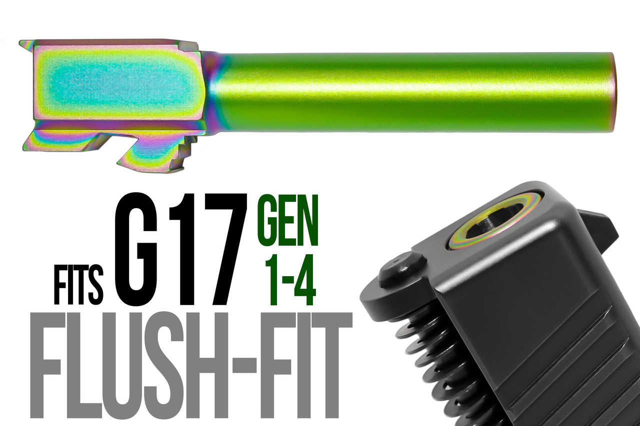 Combat Armory barrel Fits Glock 17 9mm Flush Fit Barrel in Radio Active
