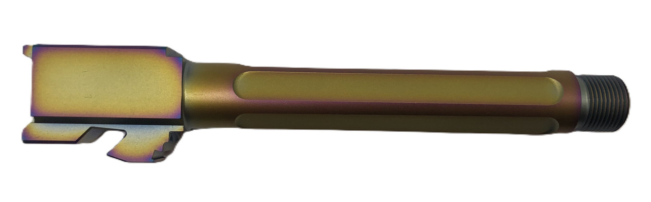 Combat Armory Barrel Fits Glock 17 9mm Match 5 Sided Flat Fluted Threaded Barrel in Chameleon