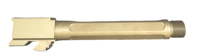 Combat Armory Barrel Fits Glock 17 9mm Match 5 Sided Flat Fluted Threaded Barrel in Dark Earth