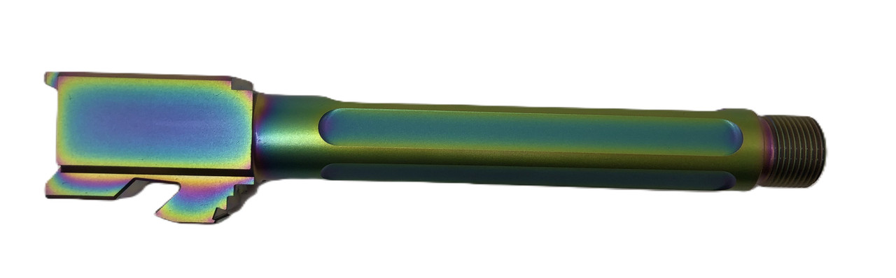 Combat Armory Barrel Fits Glock 17 9mm Match 5 Sided Flat Fluted Threaded Barrel in Radio Active