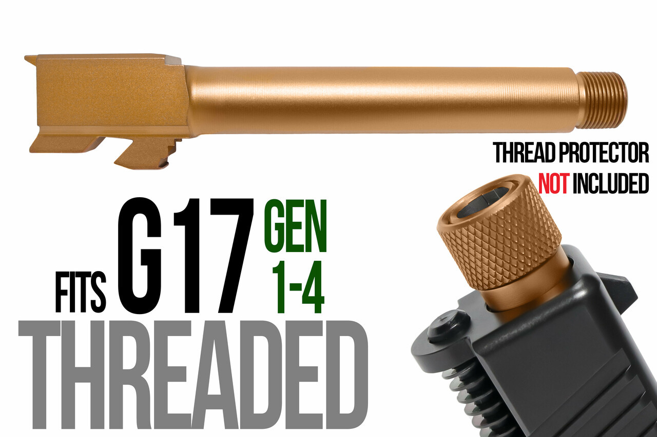 Combat Armory barrel Fits Glock 17  9mm Match Barrel threaded in Copper