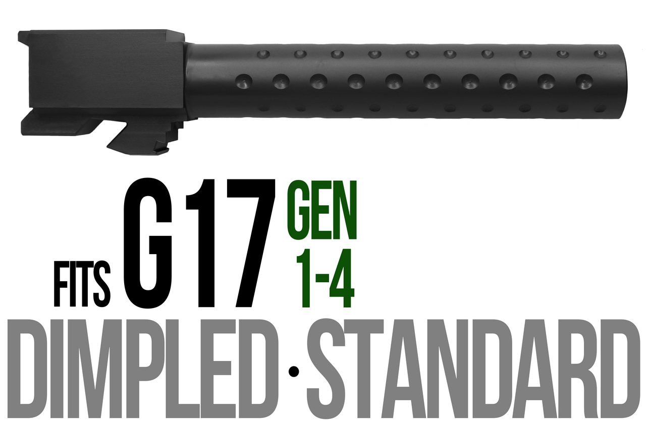 Combat Armory Barrel Fits Glock 17 9mm Match Golf Ball Dimpled Barrel in Black