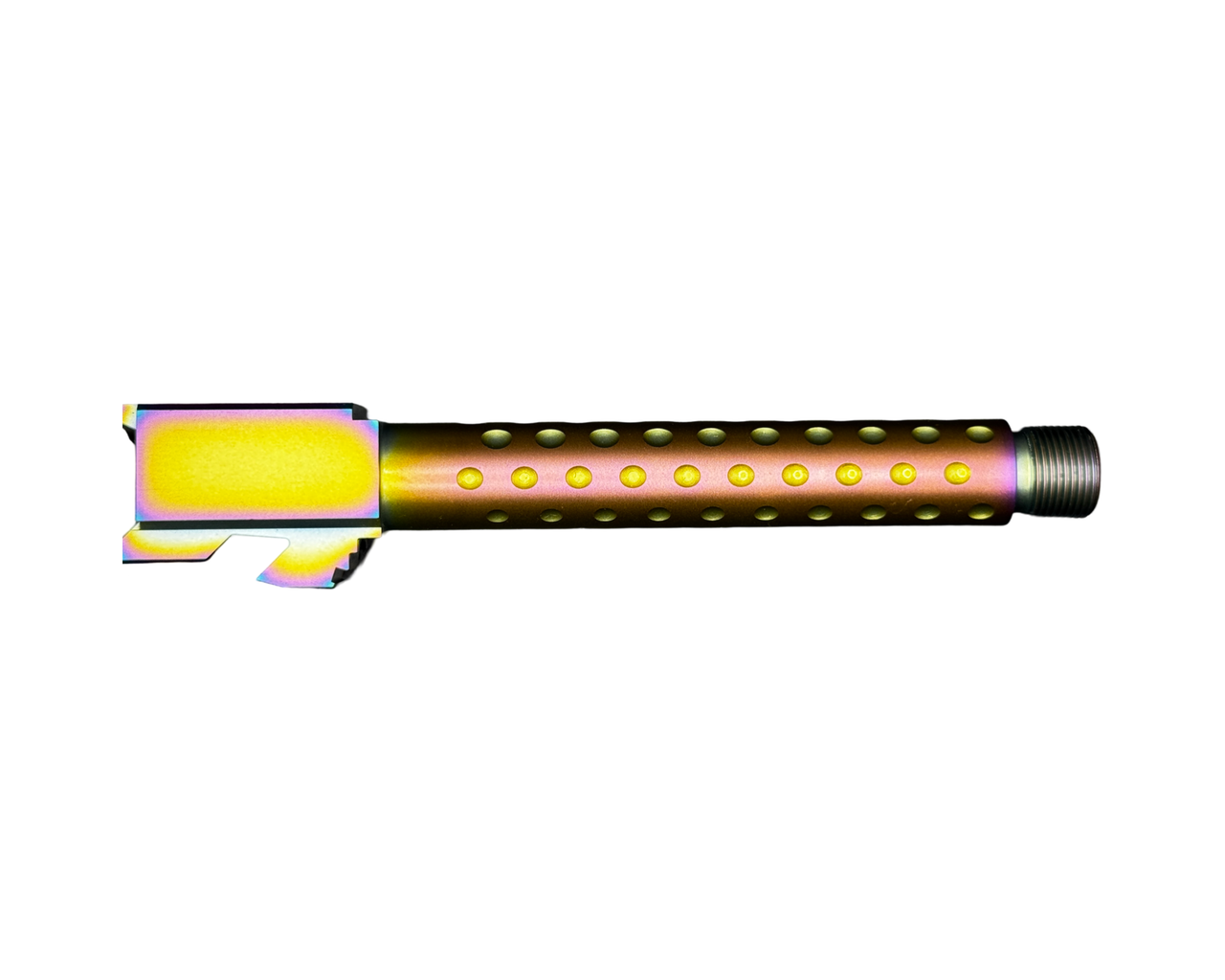 Combat Armory Barrel Fits Glock 17 9mm Match Golf Ball Dimpled Threaded Barrel in Chameleon