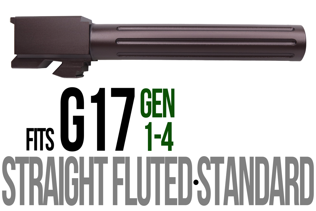 Combat Armory Barrel Fits Glock 17 9mm Match Straight Fluted Barrel in Plum