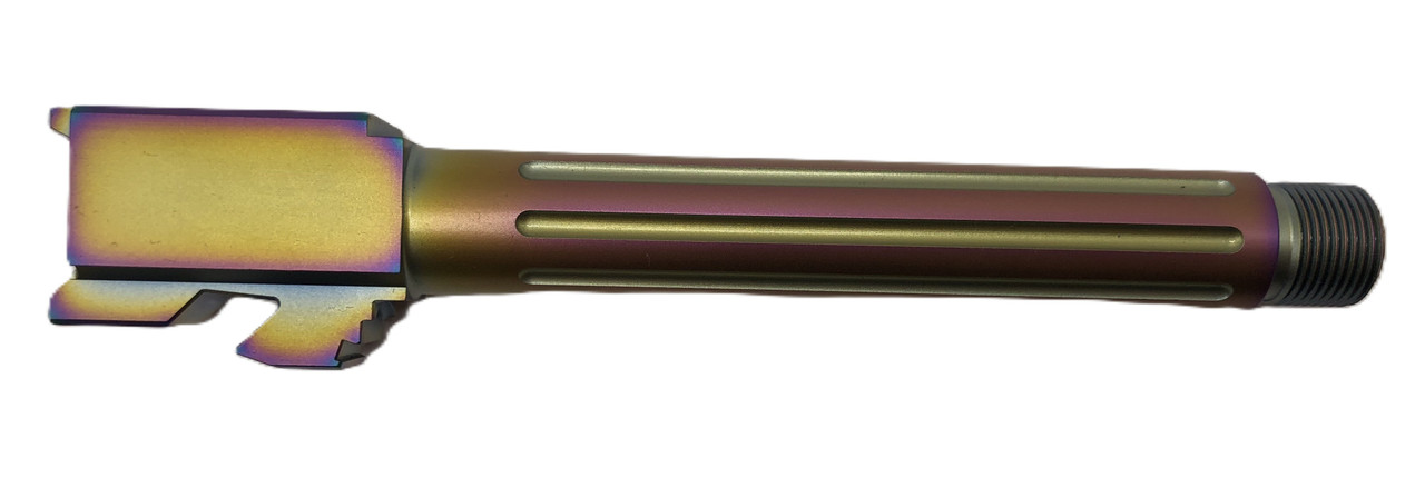 Combat Armory Barrel Fits Glock 17 9mm Match Straight Fluted Barrel Threaded in Chameleon