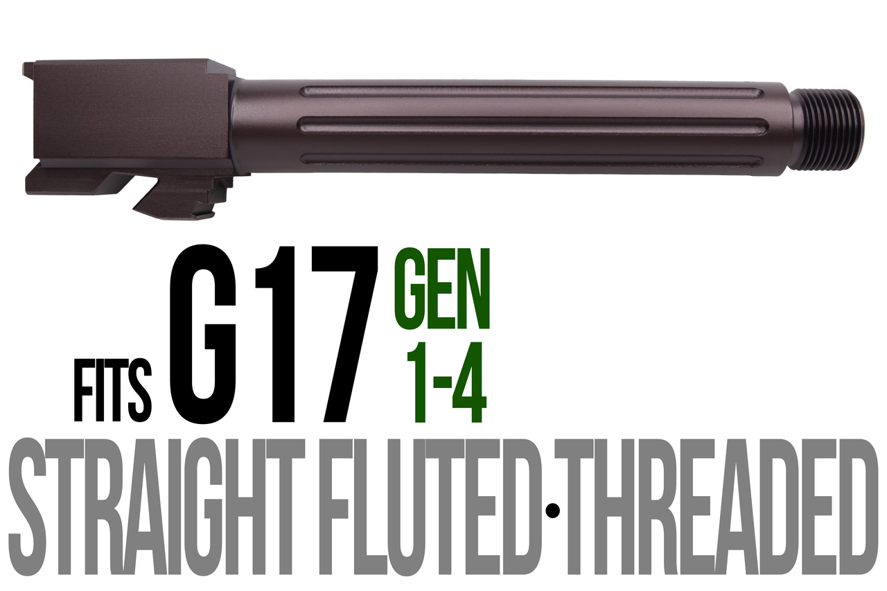 Combat Armory Barrel Fits Glock 17 9mm Match Straight Fluted Barrel Threaded in Plum