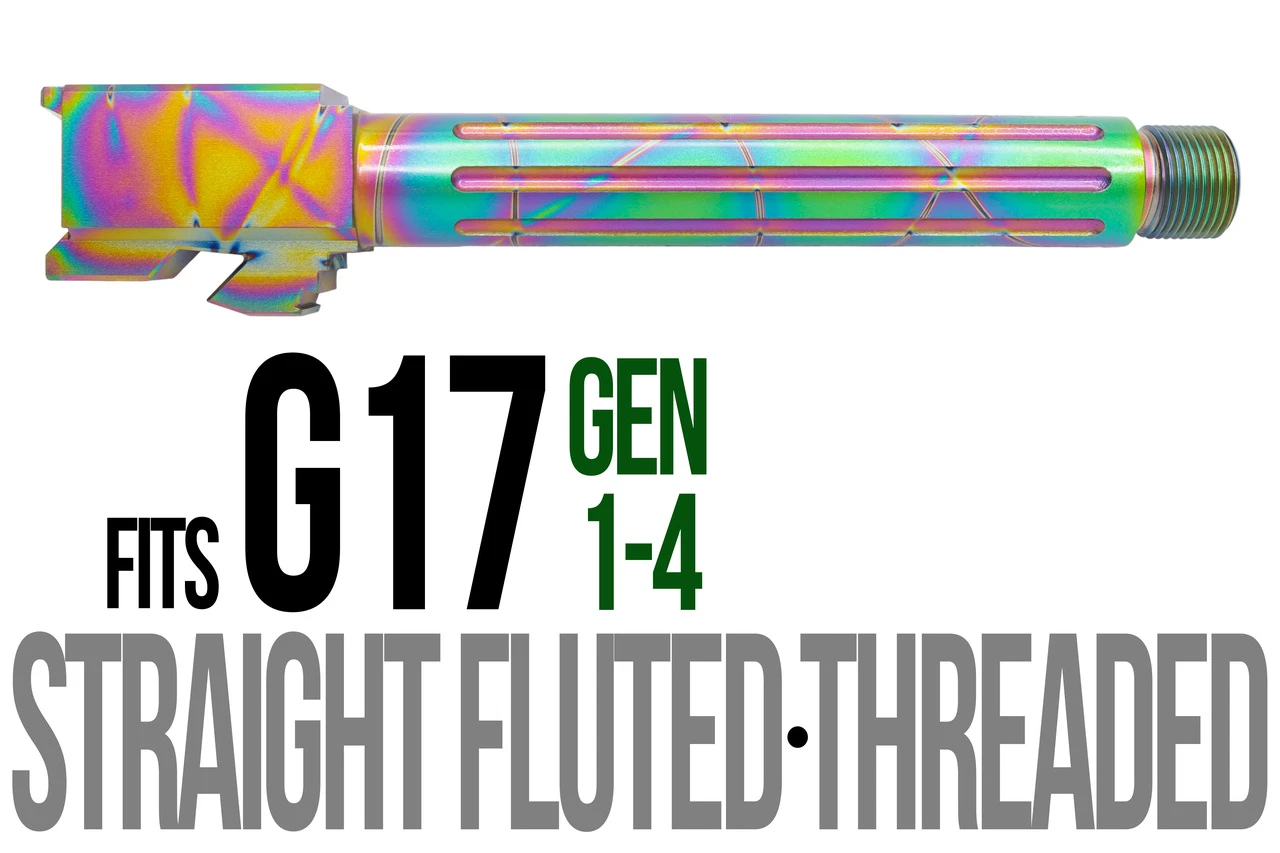 Combat Armory Barrel Fits Glock 17 9mm Match Straight Fluted Barrel Threaded in Python