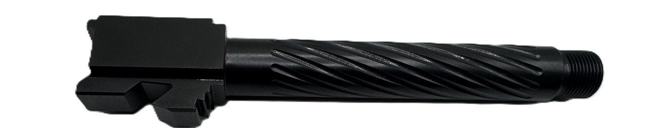 Combat Armory Barrel Fits Glock 17 9mm Match Thin Spiral Fluted Threaded Barrel  in Black