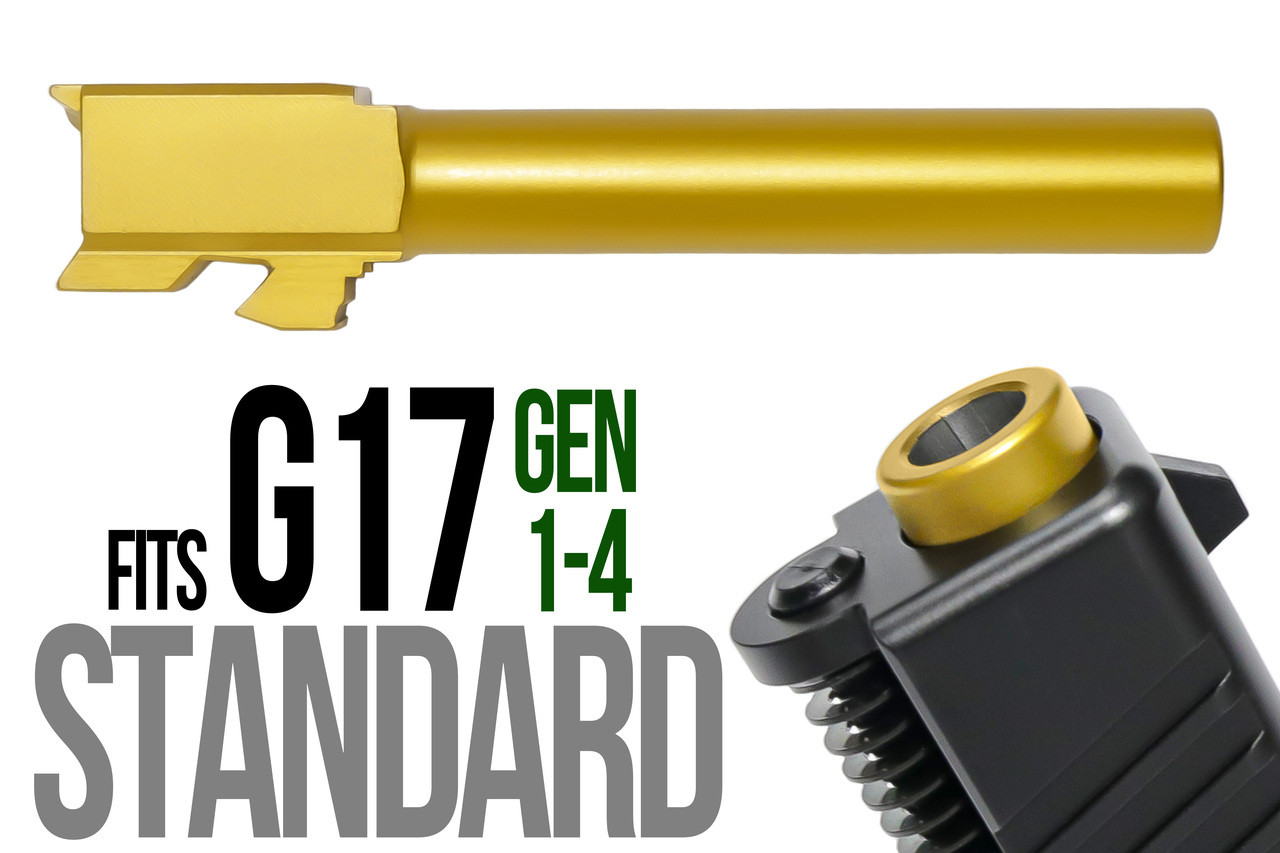 Combat Armory barrel Fits Glock 17 New  9mm Match Grade Barrel in Gold