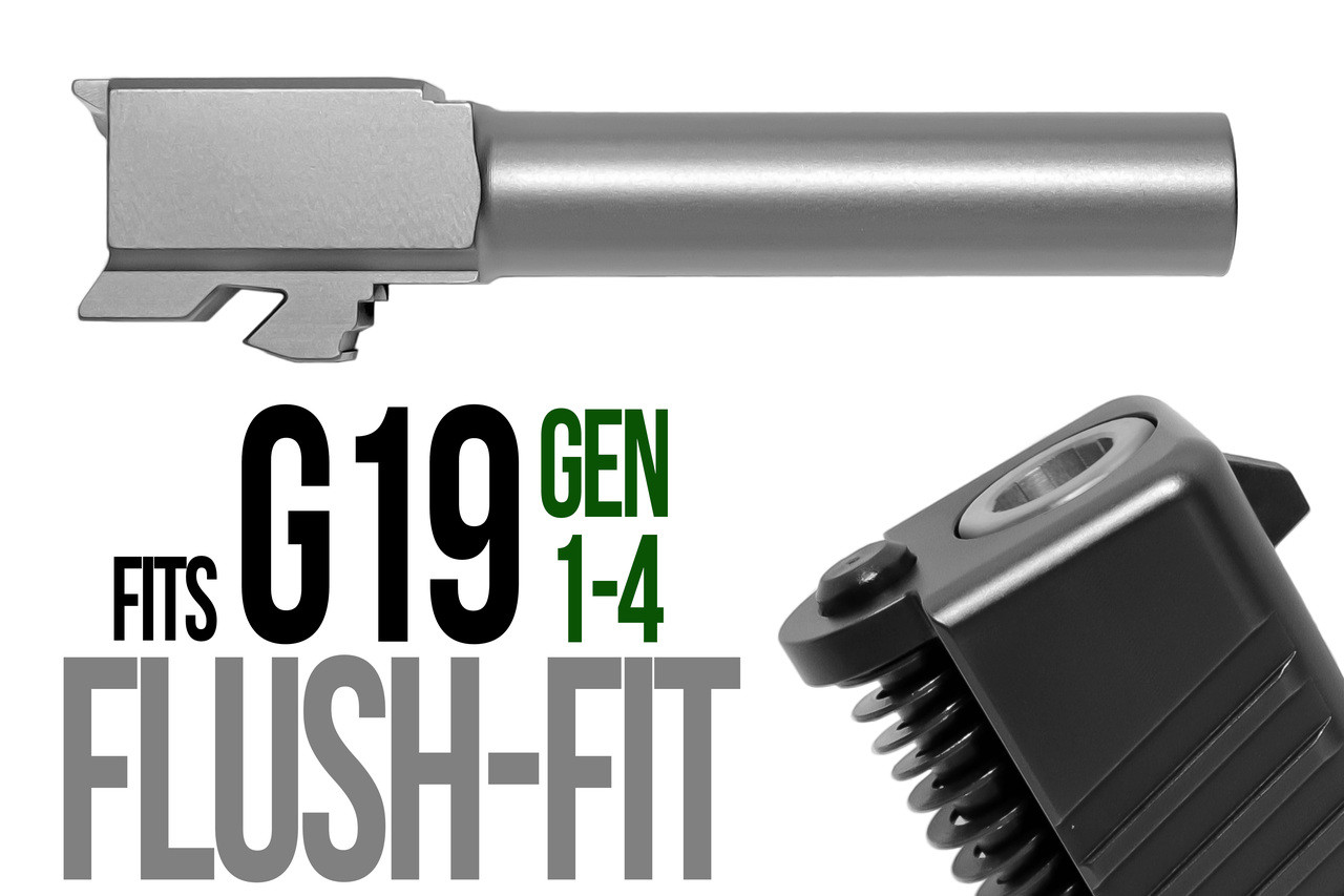 Combat Armory barrel Fits Glock 19 9mm Flush Fit Barrel in Flat Gray