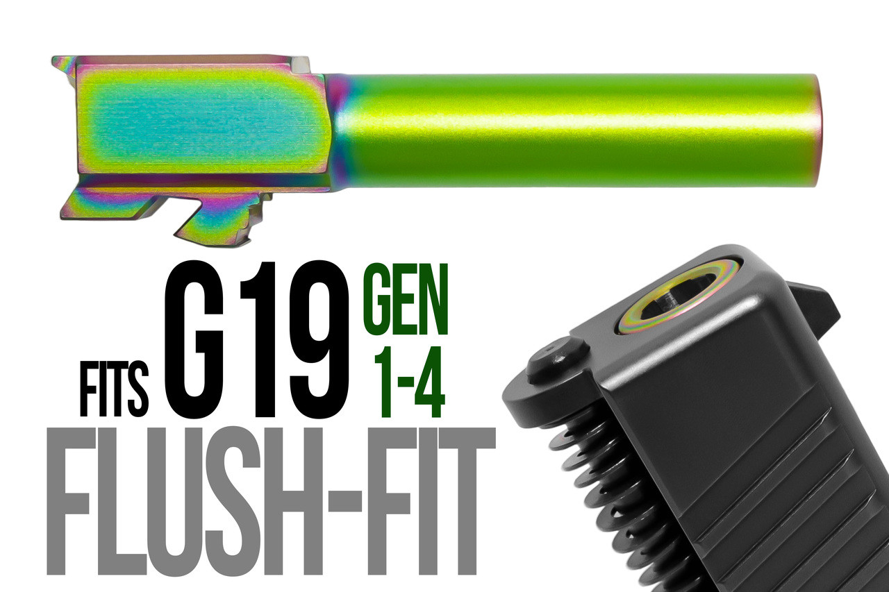 Combat Armory barrel Fits Glock 19 9mm Flush Fit Barrel in Radio Active