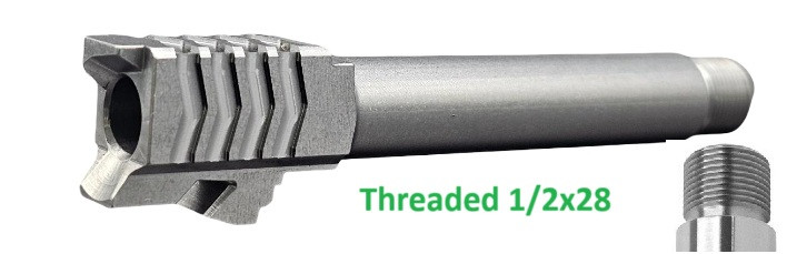 Combat Armory Barrel Fits Glock 19 9mm Match Arrow Barrel In Naked Stainless Steel Threaded