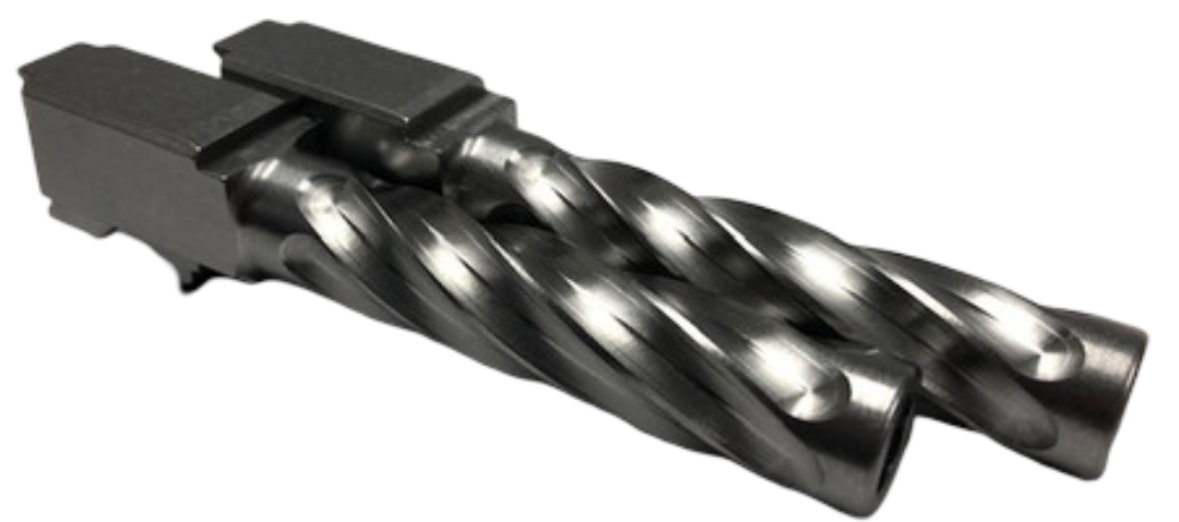 Combat Armory Barrel Fits Glock 19 9mm Match Chunky Spiral Fluted Barrel Naked Stainless Steel