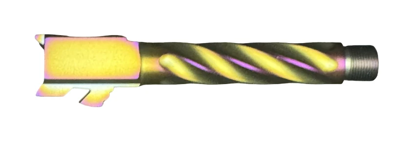 Combat Armory Barrel Fits Glock 19 9mm Match Chunky Spiral Fluted Threaded Barrel in Chameleon