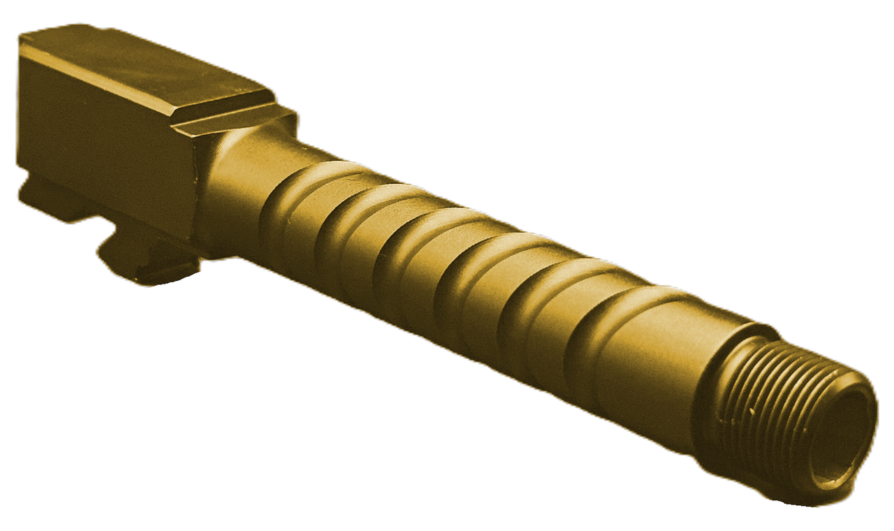 Combat Armory Barrel Fits Glock 19 9mm Match Coil Barrel Threaded in Gold