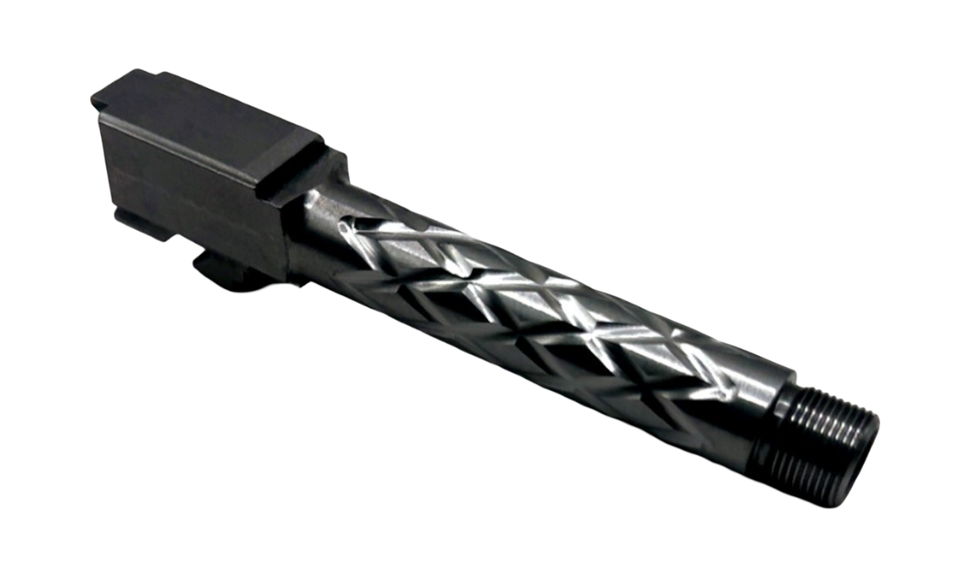 Combat Armory Barrel Fits Glock 19 9mm Match Diamond Weave Threaded Barrel Naked Stainless Steel