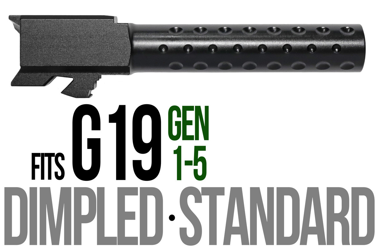 Combat Armory Barrel Fits Glock 19 9mm Match Golf Ball Dimpled Barrel