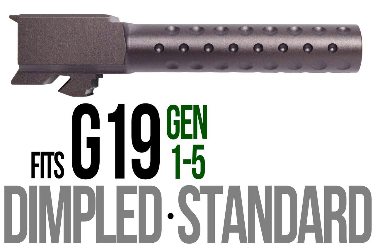 Combat Armory Barrel Fits Glock 19 9mm Match Grade Barrel Golf Ball Dimpled in Plum
