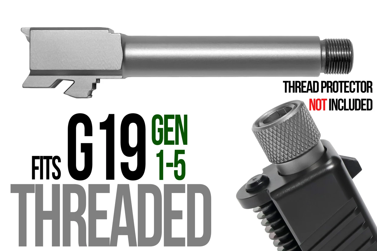 Combat Armory barrel Fits Glock 19  9mm Match Grade Barrel threaded in Flat Gray
