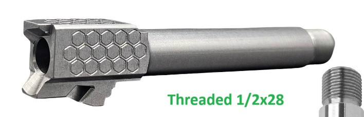 Combat Armory Barrel Fits Glock 19 9mm Match Honeycomb Threaded Barrel Naked Stainless Steel
