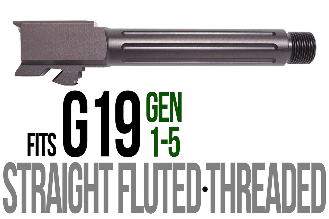 Combat Armory Barrel Fits Glock 19 9mm Match Straight Fluted Barrel Threaded in Plum