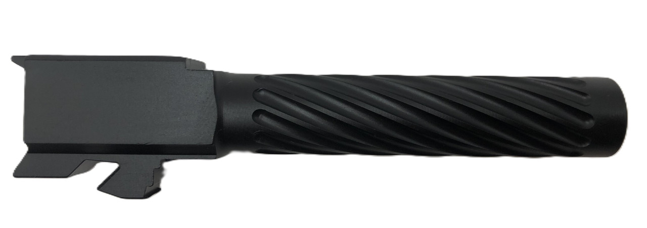 Combat Armory Barrel Fits Glock 19 9mm Match Thin Spiral Fluted Barrel in Black