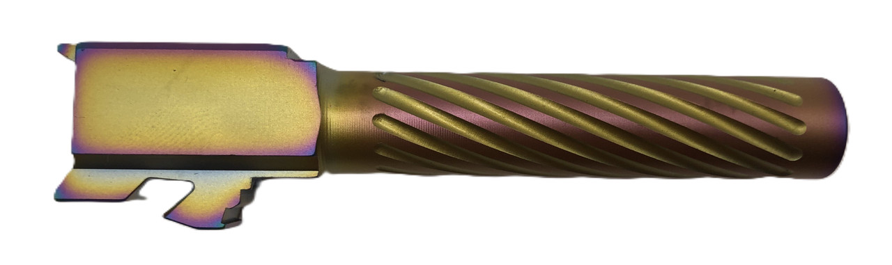 Combat Armory Barrel Fits Glock 19 9mm Match Thin Spiral Fluted Barrel in Chameleon