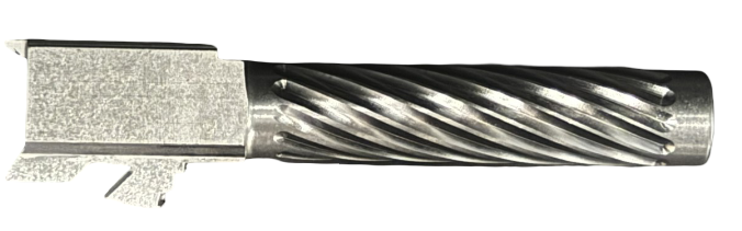 Combat Armory Barrel Fits Glock 19 9mm Match Thin Spiral Fluted Barrel Naked Stainless Steel